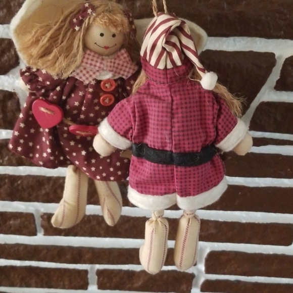 Vintage cloth Christmas angel & santa - Picture 2 of 8
